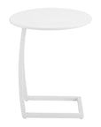 20" White Aluminum Round Outdoor Side Table