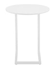 20" White Aluminum Round Outdoor Side Table