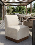 24" Beige Aluminum Outdoor Accent Chair
