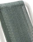 Set of Two White and Green Woven Back And Aluminum Counter Height Bar Chairs