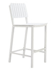 30" White Aluminum Outdoor Bar Height Chair