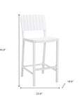 30" White Aluminum Outdoor Bar Height Chair