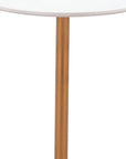 24" White and Gold Wood and Steel Rounded Bar Table