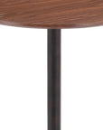 24" Brown and Black Wood and Steel Rounded Bar Table