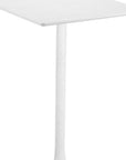 24" White Wood and Steel Square Bar Table