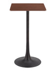 24" Brown and Black Wood and Steel Square Bar Table
