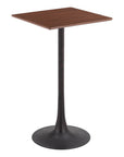 24" Brown and Black Wood and Steel Square Bar Table