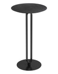 24" Black Wood and Steel Rounded Bar Table