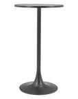 24" Gray and Black Faux Terrazzo and Steel Rounded Bar Table