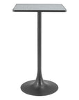 24" Gray and Black Faux Terrazzo and Steel Square Bar Table