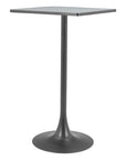 24" Gray and Black Faux Terrazzo and Steel Square Bar Table