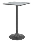 24" Gray and Black Faux Terrazzo and Steel Square Bar Table