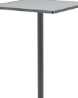 24" Gray and Black Faux Terrazzo and Steel Square Bar Table