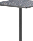 24" Black Faux Terrazzo and Steel Square Bar Table