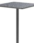 24" Black Faux Terrazzo and Steel Square Bar Table