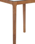 32" White and Natural Faux Marble and Solid Wood Square Bar Table