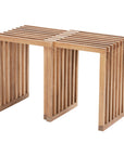 27" Natural Solid Wood Extendable Indoor Outdoor Bench