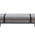 48" Gray And Black Fabric And Steel Upholstered Bench