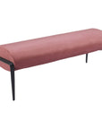 54" Brown And Black Velvet And Steel Upholstered Bench