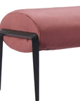 54" Brown And Black Velvet And Steel Upholstered Bench