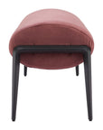 54" Brown And Black Velvet And Steel Upholstered Bench