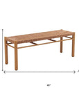48" Natural Metal And Faux Rattan Garden Patio Bench