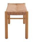 48" Natural Metal And Faux Rattan Garden Patio Bench