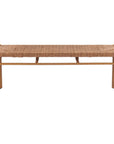 48" Natural Metal And Faux Rattan Garden Patio Bench