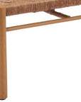 48" Natural Metal And Faux Rattan Garden Patio Bench