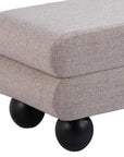 45" Gray And Black Fabric And Solid Wood Upholstered Bench