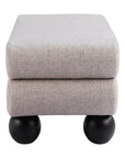 45" Gray And Black Fabric And Solid Wood Upholstered Bench