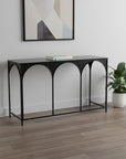 50" Black Steel Frame Console Table
