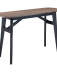 48" Espresso and Black Solid Wood Oval Console Table