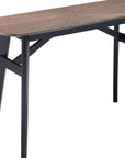 48" Espresso and Black Solid Wood Oval Console Table