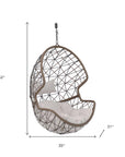 35" Gray Steel Outdoor Egg Chair