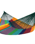 Green Red And Yellow Striped Double Hammock