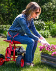 22" Red Steel Garden Stool