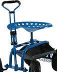 22" Blue Steel Garden Stool
