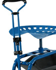 22" Blue Steel Garden Stool