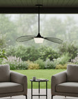 34" Black Aluminum Geometric Wavy LED Dimmable Outdoor Hanging Light