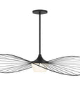 44" Black Aluminum Geometric Wavy LED Dimmable Outdoor Hanging Light