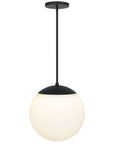 Black And White Frosted LED Dimmable Outdoor Hanging Light With Black Shades