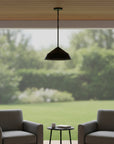 Black Frosted LED Dimmable Outdoor Hanging Light With Black Shades