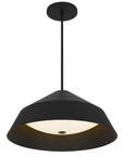 22" Black Aluminum Geometric LED Dimmable Outdoor Pendent Hanging Light