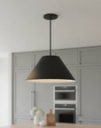 22" Black Aluminum Cone LED Dimmable Outdoor Pendent Hanging Light
