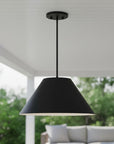 22" Black Aluminum Cone LED Dimmable Outdoor Pendent Hanging Light