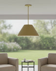 22" Antiqued Brass Aluminum Cone LED Dimmable Outdoor Pendent Hanging Light