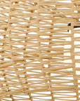 Natural And Black Rattan And Metal LED Dimmable Outdoor Hanging Pendent Light
