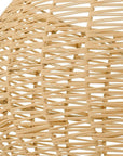 Natural And Black Rattan And Metal LED Dimmable Outdoor Hanging Pendent Light