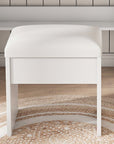 24" White Wood Mirrored Three Drawer Vanity Table And Lights